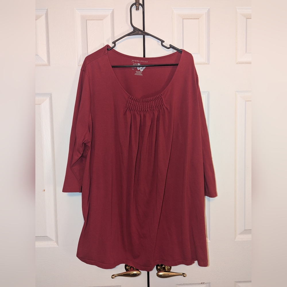 Just My Size Women's Deep Red Blouse